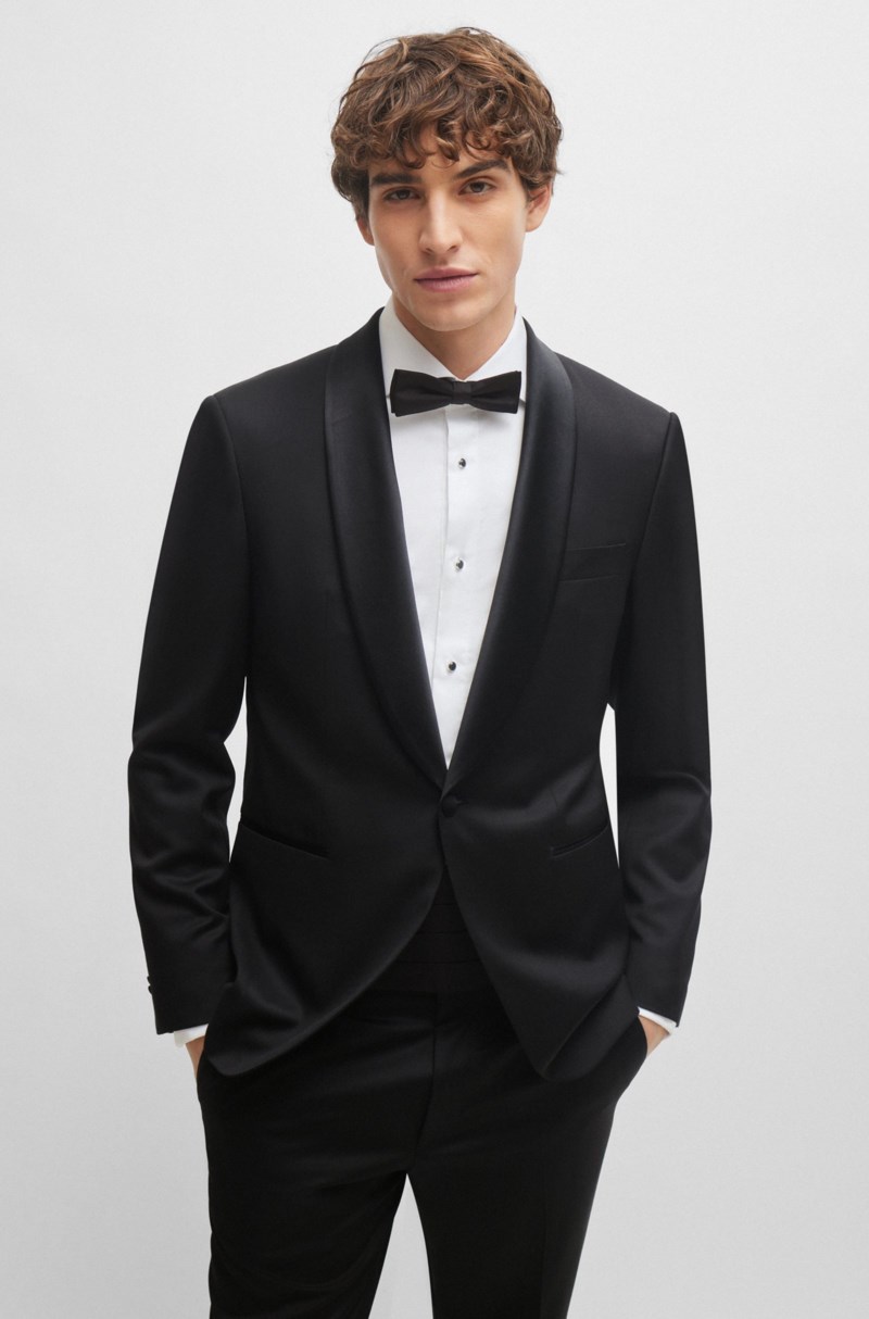 Fluga silk jacquard black 5