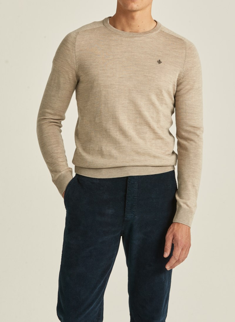 Stickad tröja oneck khaki 2