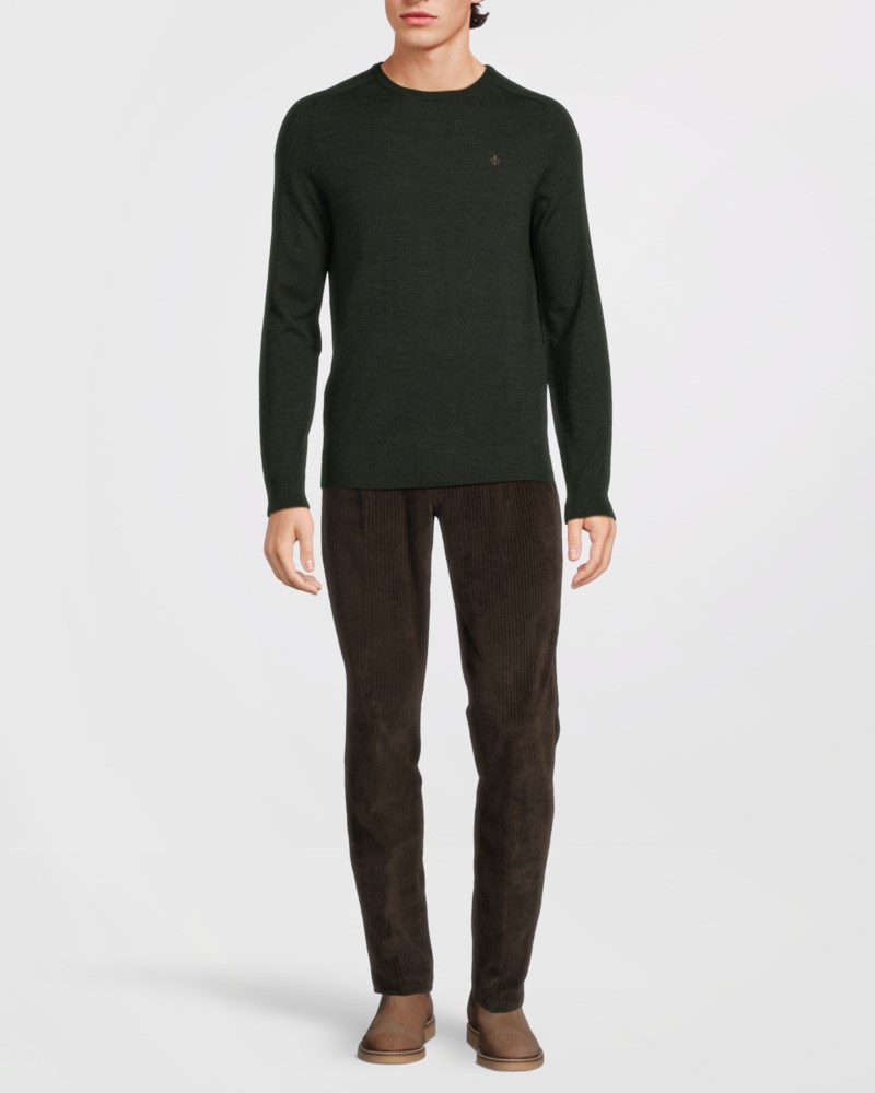 Stickad tröja oneck khaki 2