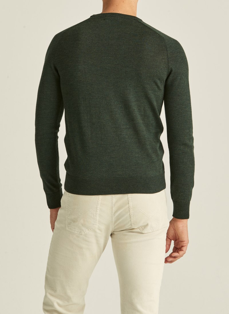 Stickad tröja oneck khaki 3
