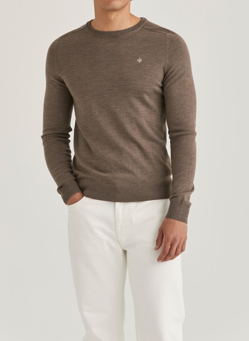 Stickad tröja oneck khaki 3