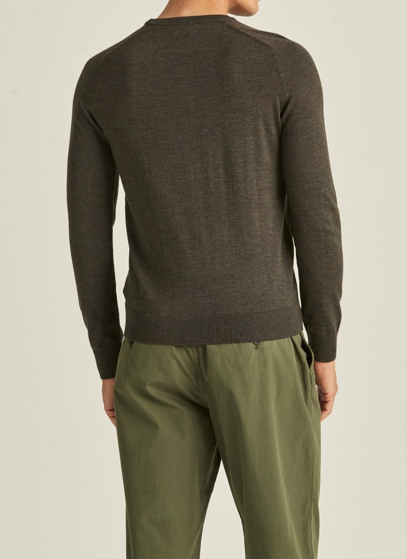 Stickad tröja oneck khaki 9