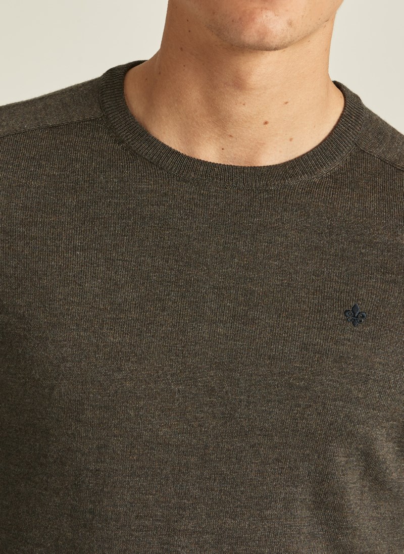 Stickad tröja oneck khaki 11