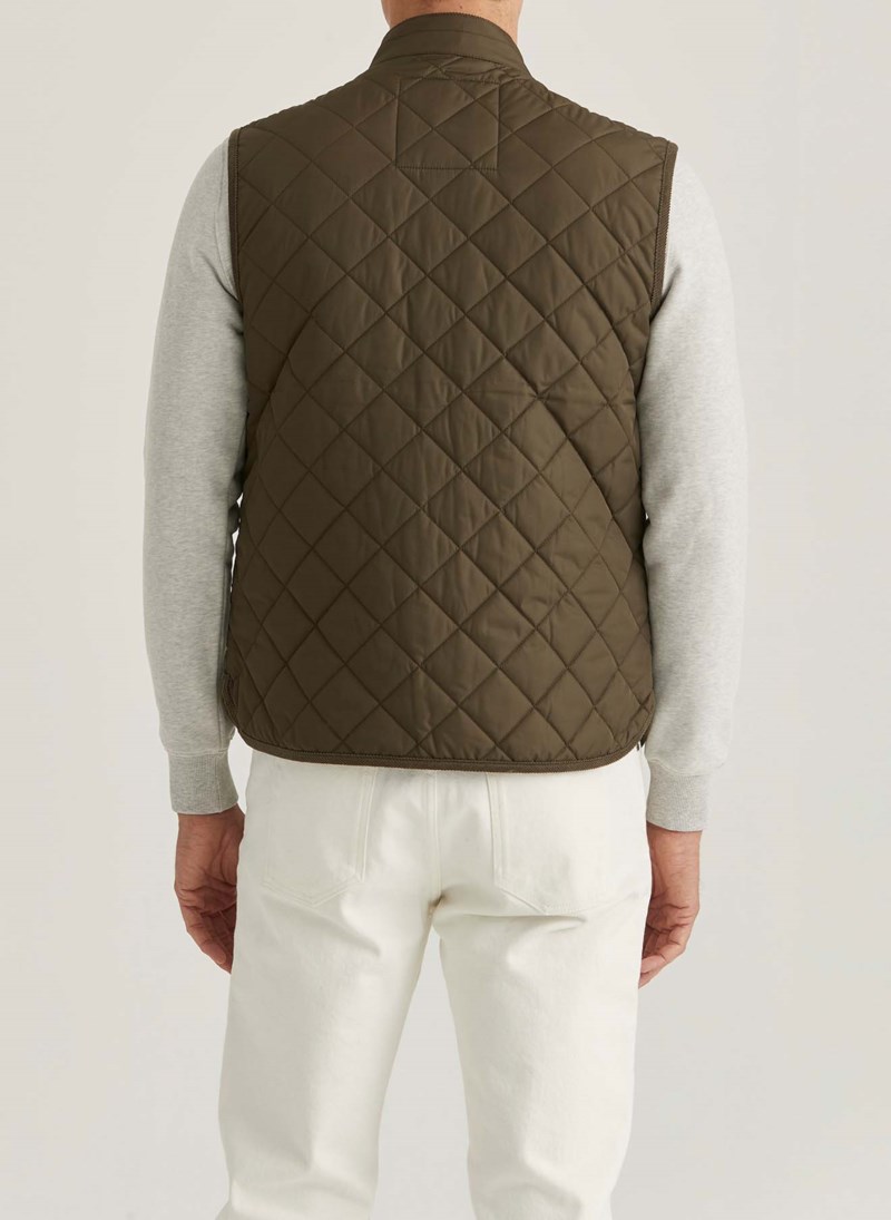Väst teddy quilted olive 3
