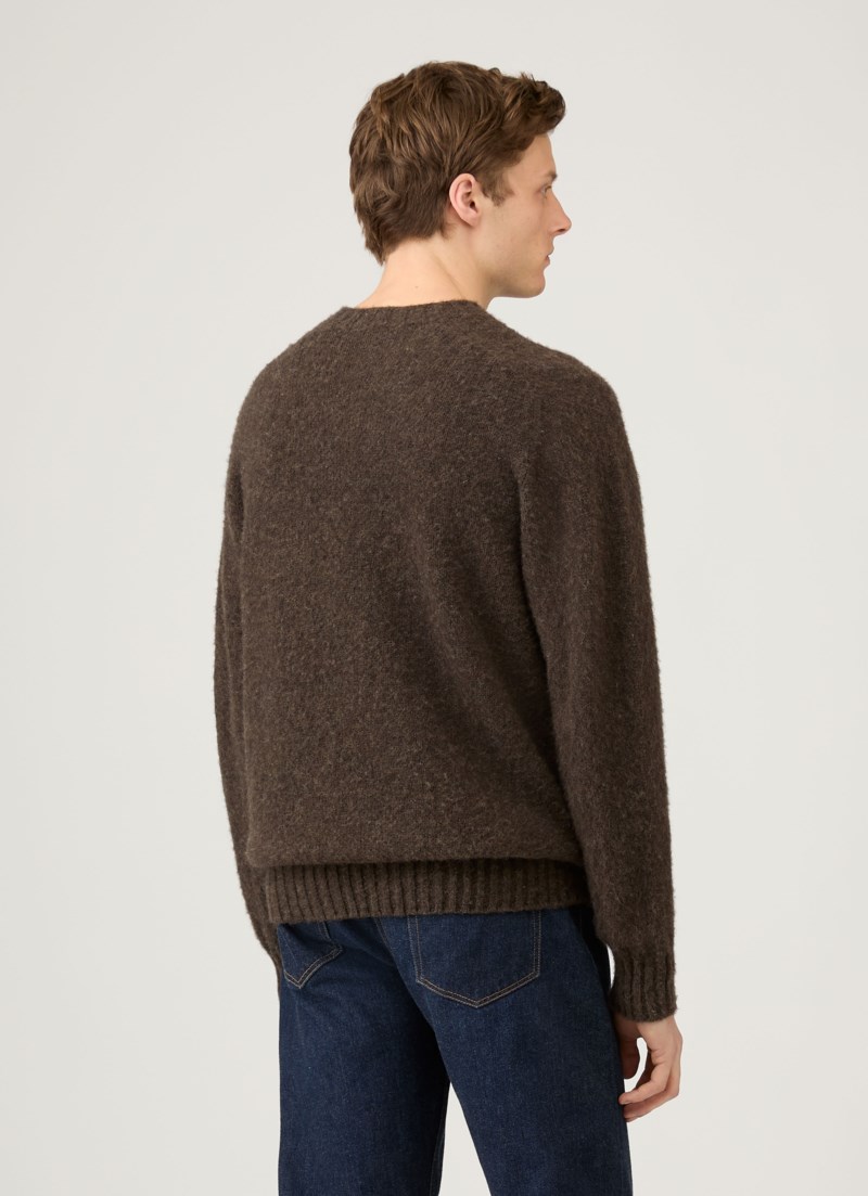 Stickad tröja brushed shetland sea moss 3