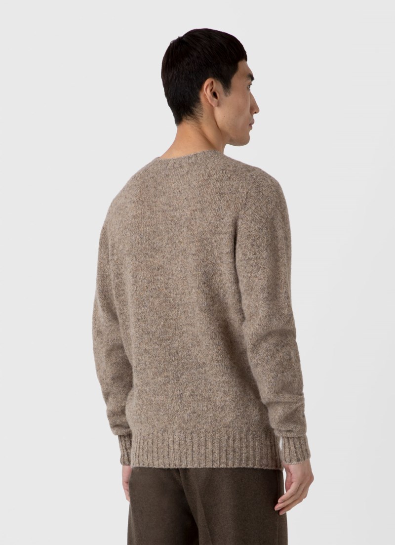 Stickad tröja brushed shetland sea moss 5