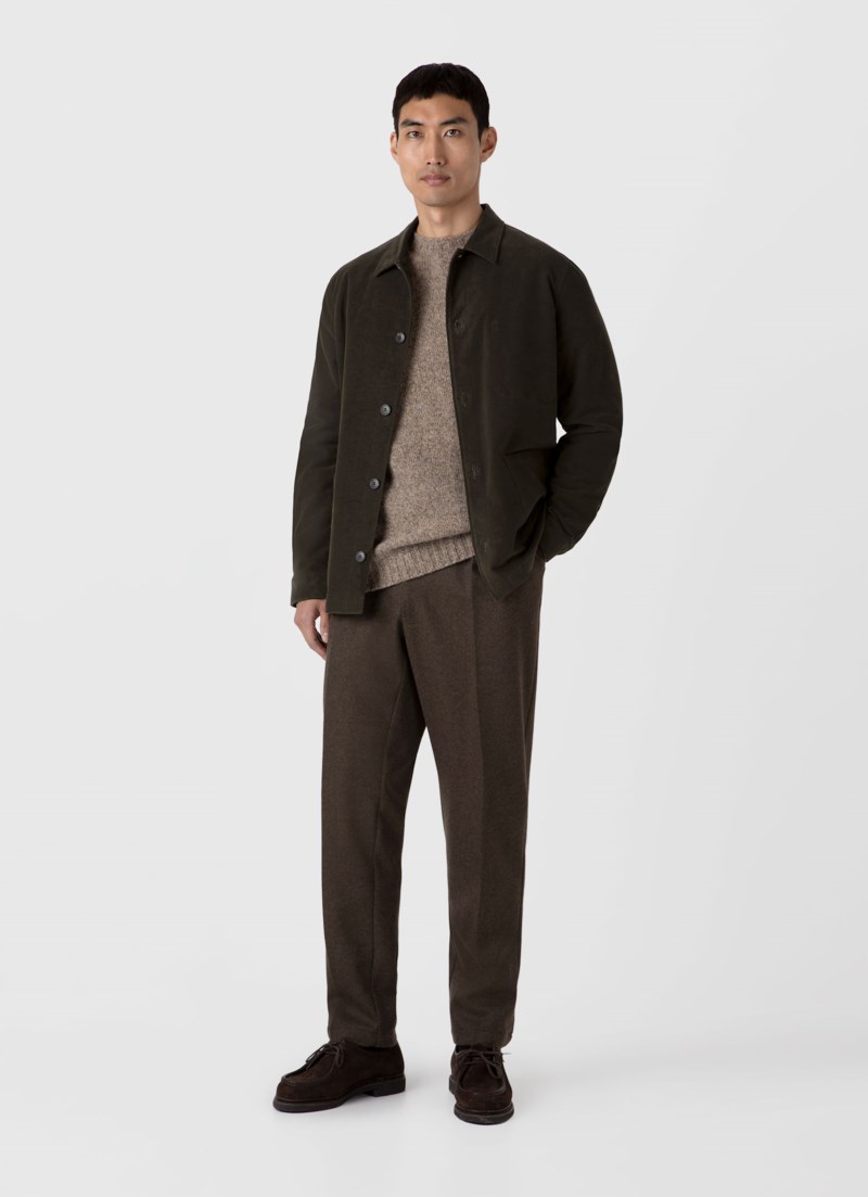 Stickad tröja brushed shetland sea moss 6