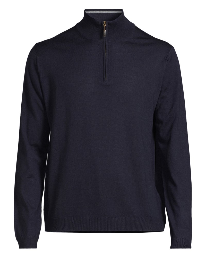 Stickad tröja eastwood 1/4 zip olive green 1