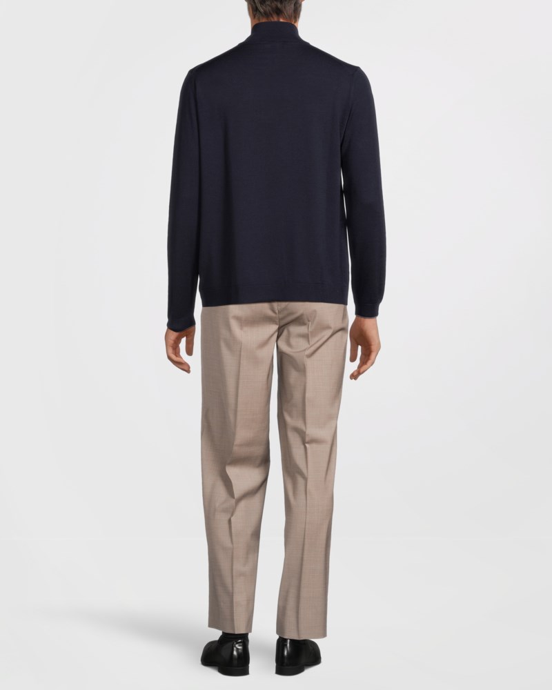 Stickad tröja eastwood 1/4 zip olive green 4