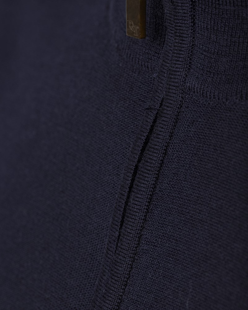 Stickad tröja eastwood 1/4 zip olive green 5