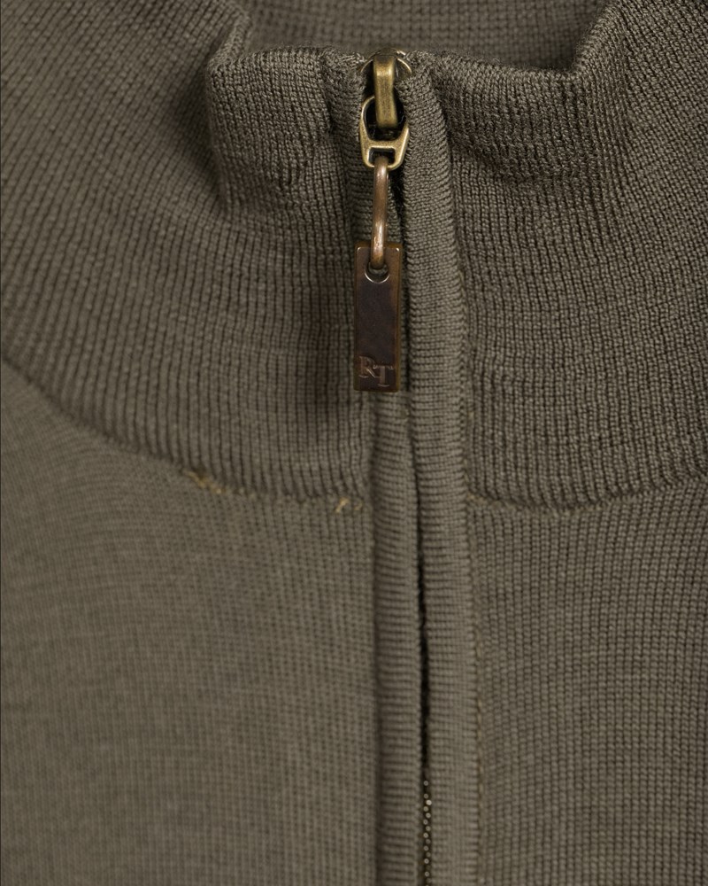 Stickad tröja eastwood 1/4 zip olive green 5
