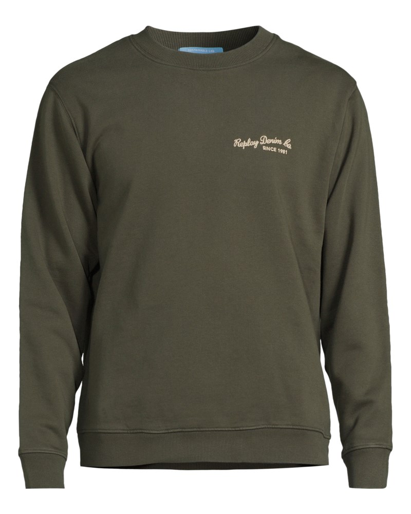 Sweatshirt cotton fleece army green 1