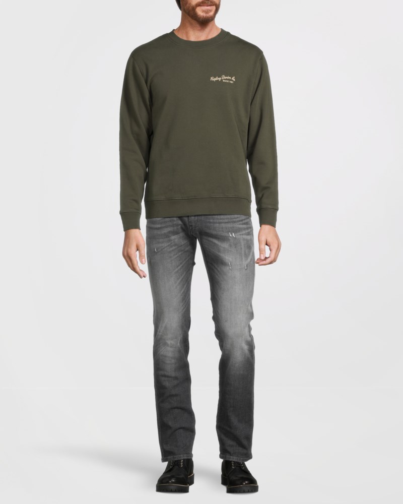 Sweatshirt cotton fleece army green 2