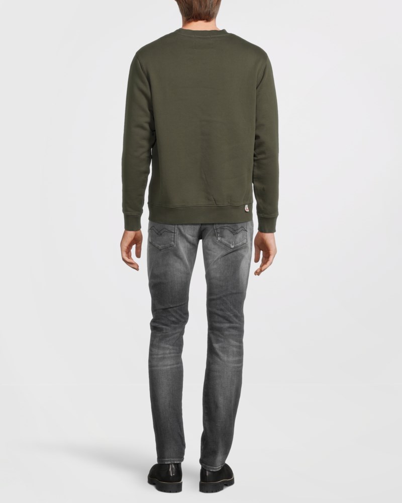 Sweatshirt cotton fleece army green 4