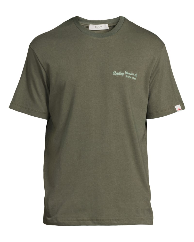 T-shirt combed heavy cotton jersey army green 1