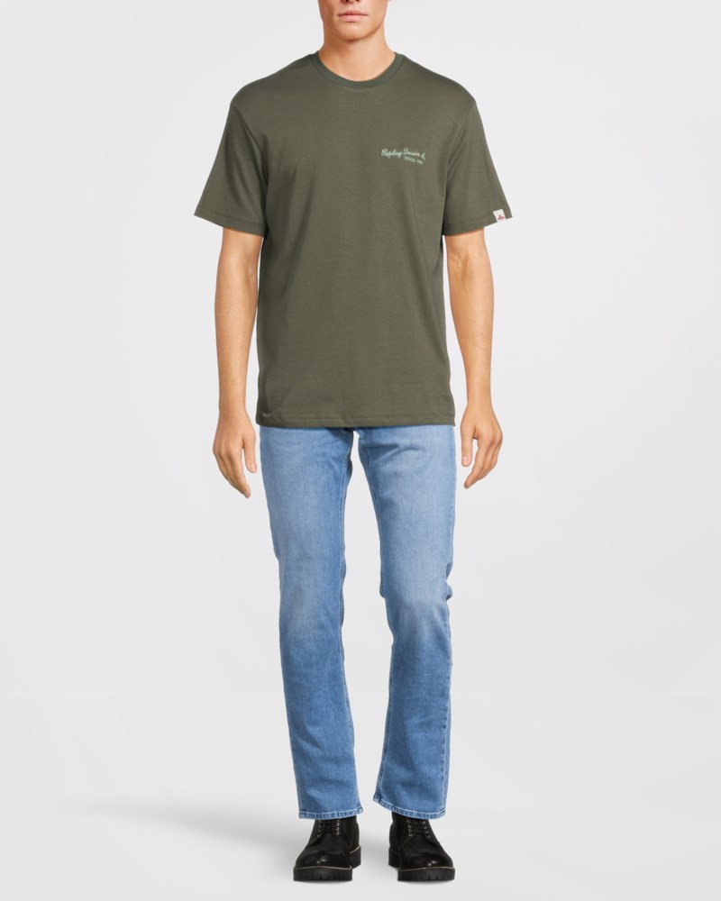 T-shirt combed heavy cotton jersey army green 2