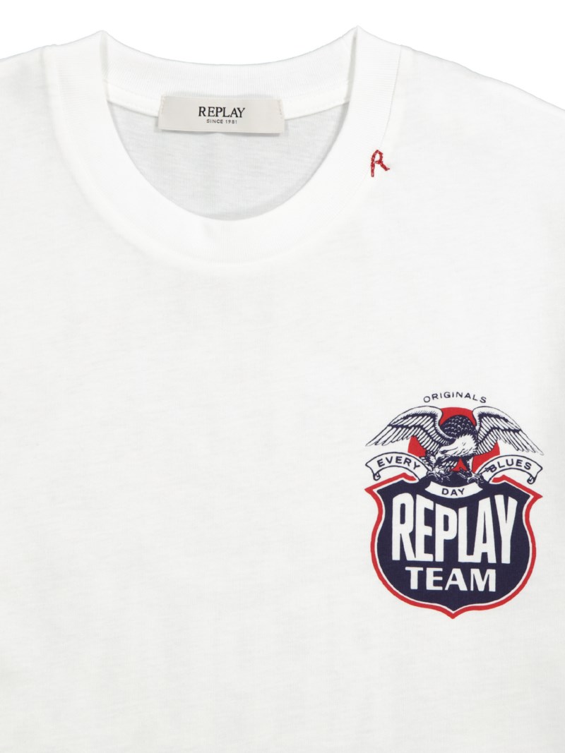 T-shirt replay team natural white 2