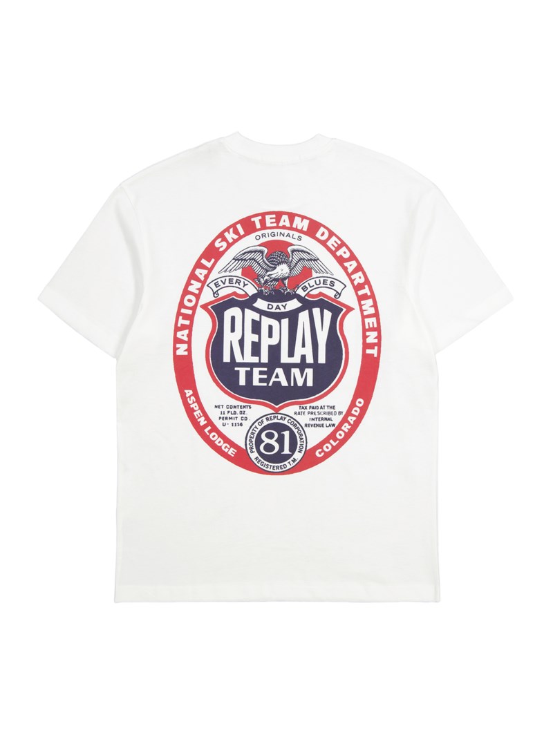 T-shirt replay team natural white 3