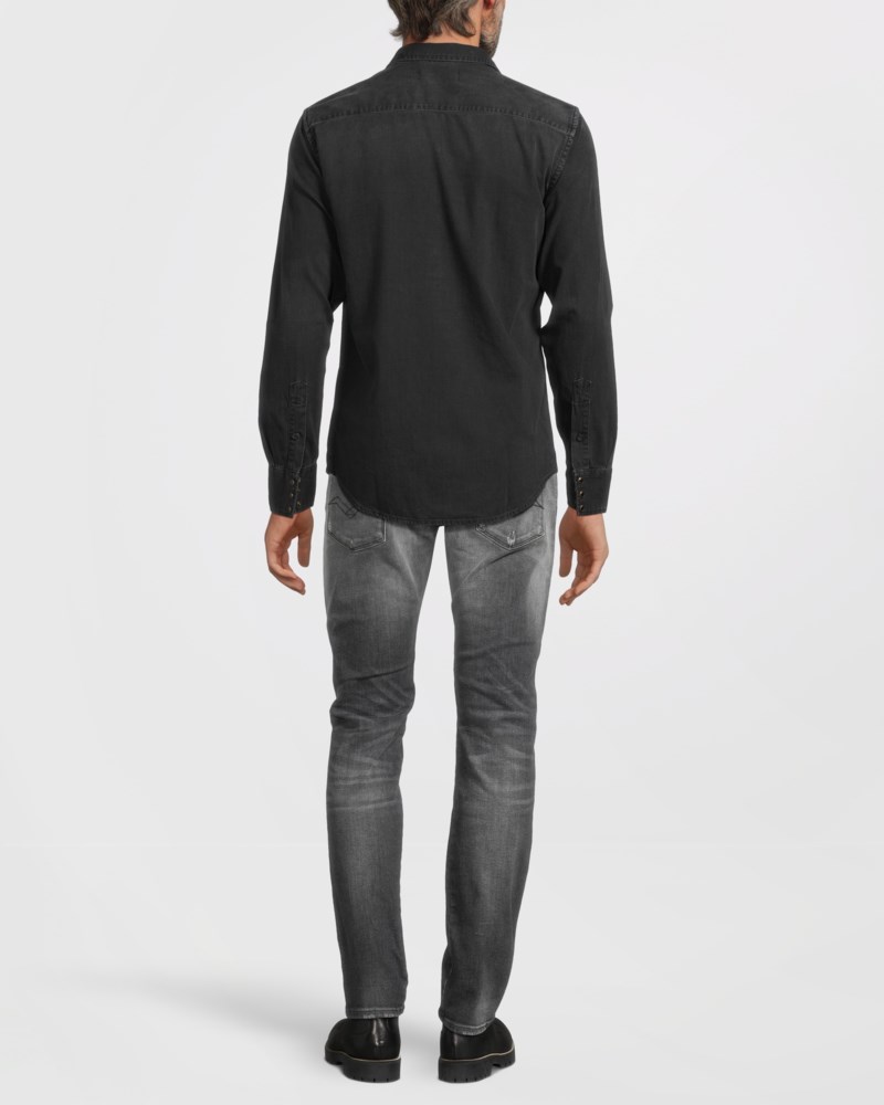 Skjorta denim 6.5 oz black delavé 4