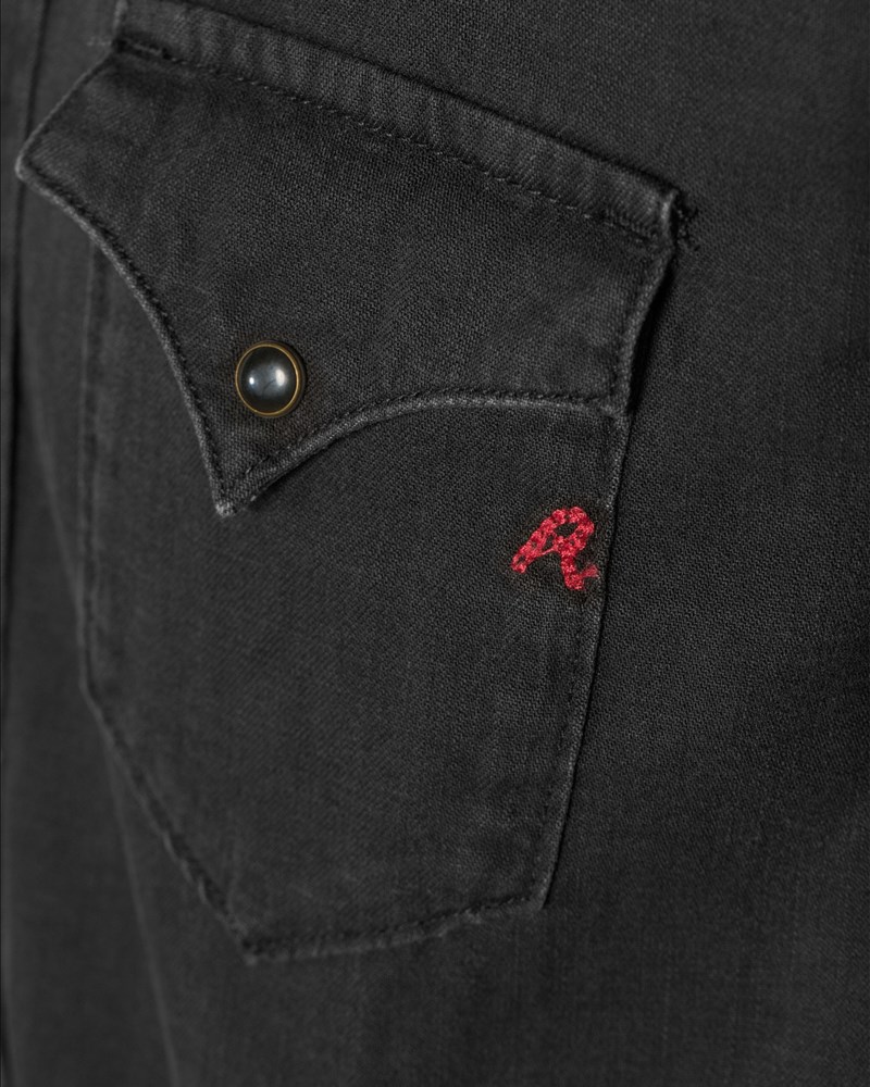 Skjorta denim 6.5 oz black delavé 5