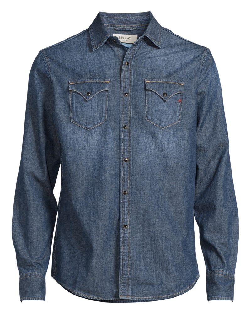 Jeansskjorta 6.5oz deep blue denim 1