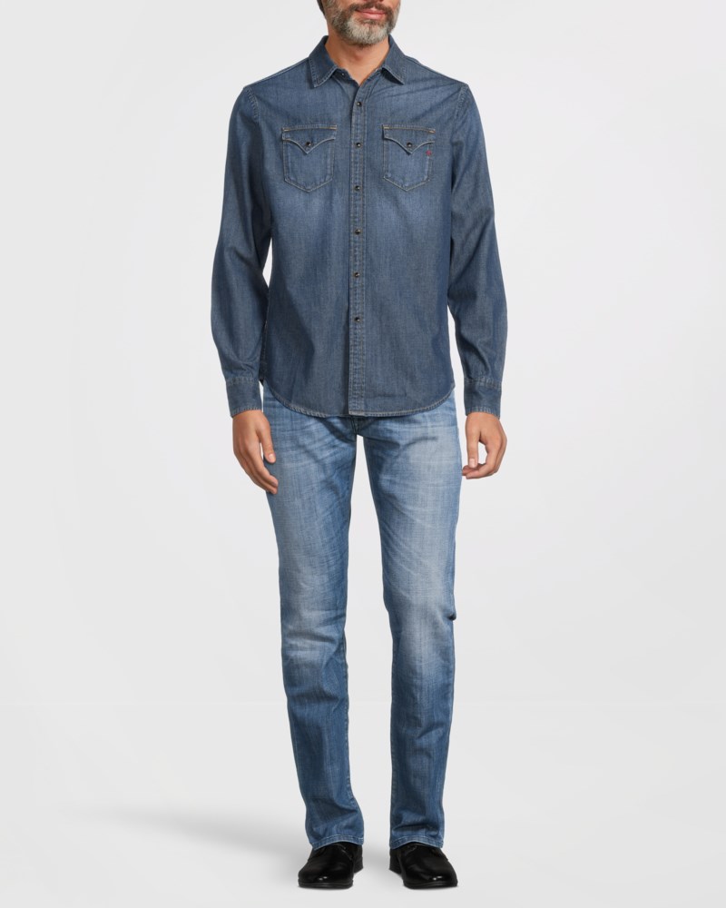 Jeansskjorta 6.5oz deep blue denim 2