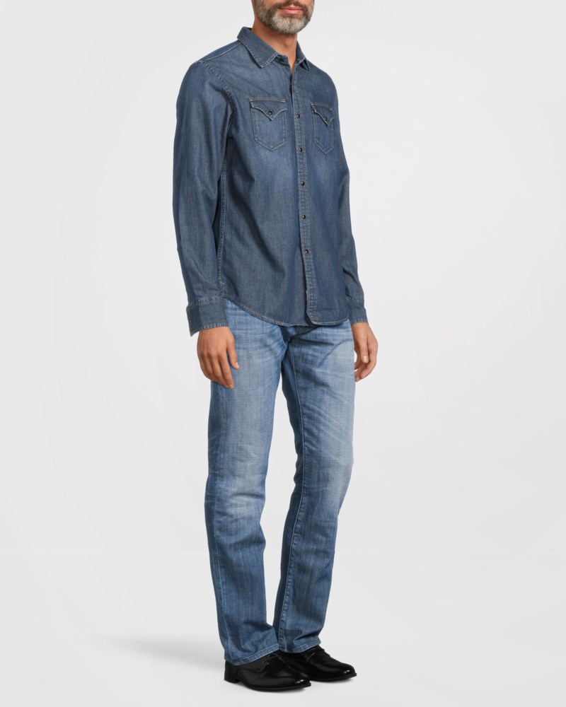 Jeansskjorta 6.5oz deep blue denim 3