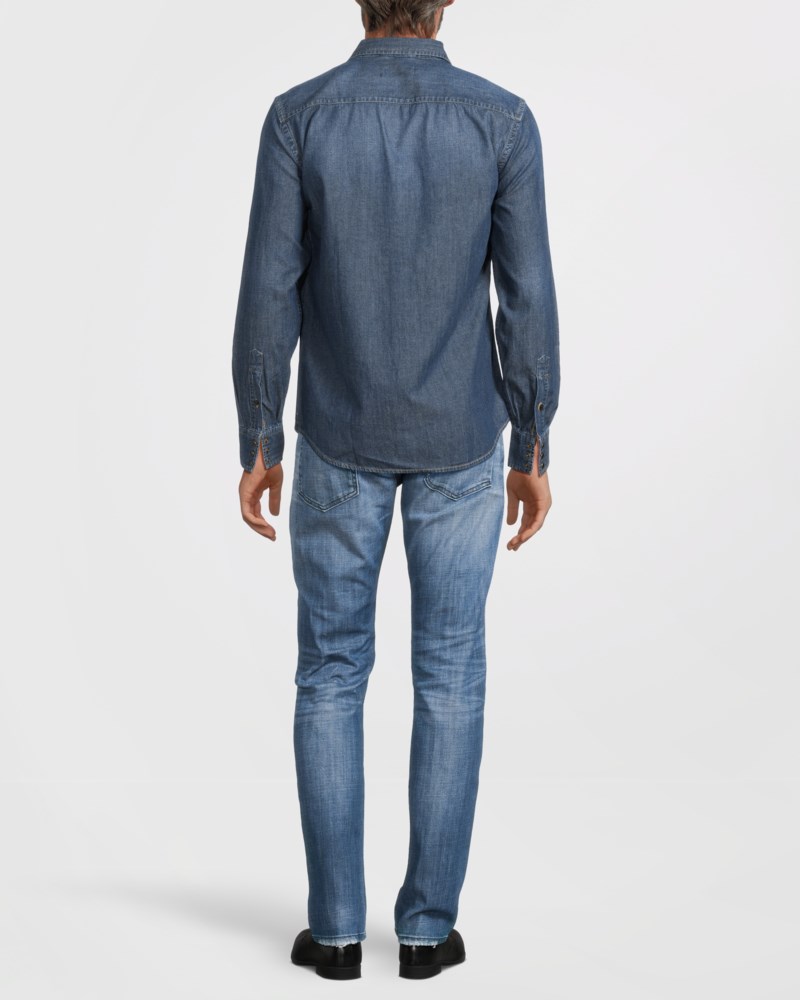Jeansskjorta 6.5oz deep blue denim 4