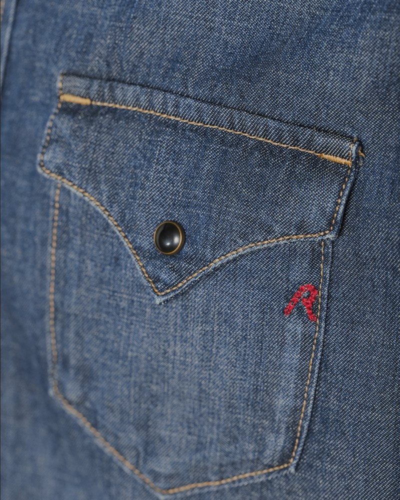 Jeansskjorta 6.5oz deep blue denim 5