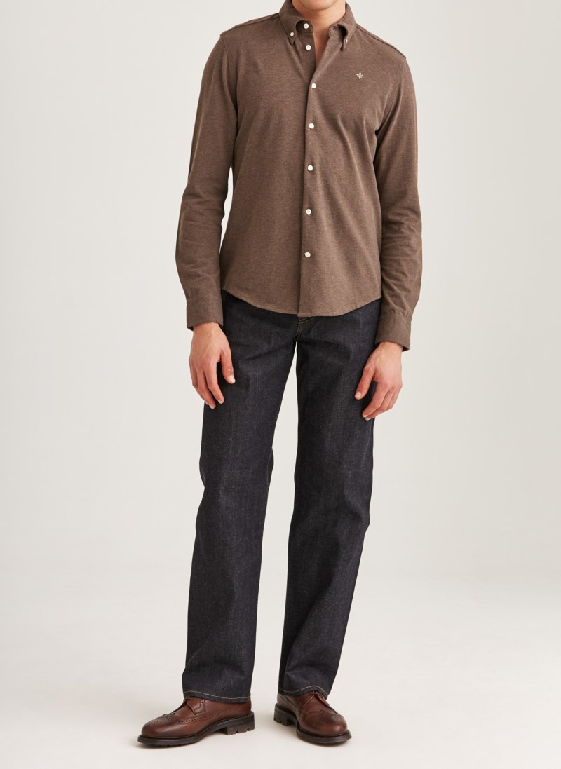 Skjorta camden piqué brown 3