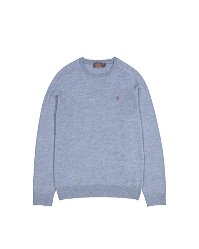 Tröja merino oneck blue 1