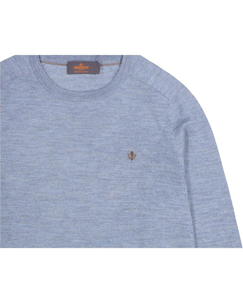 Tröja merino oneck blue 2