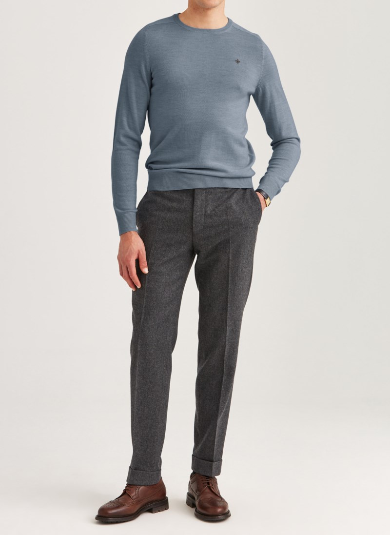 Tröja merino oneck blue 3