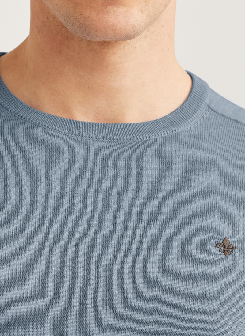 Tröja merino oneck blue 5