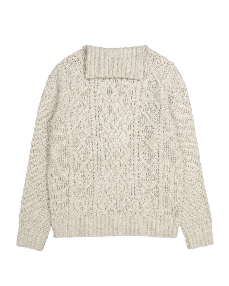 Stickad tröja beauford cable off white 1