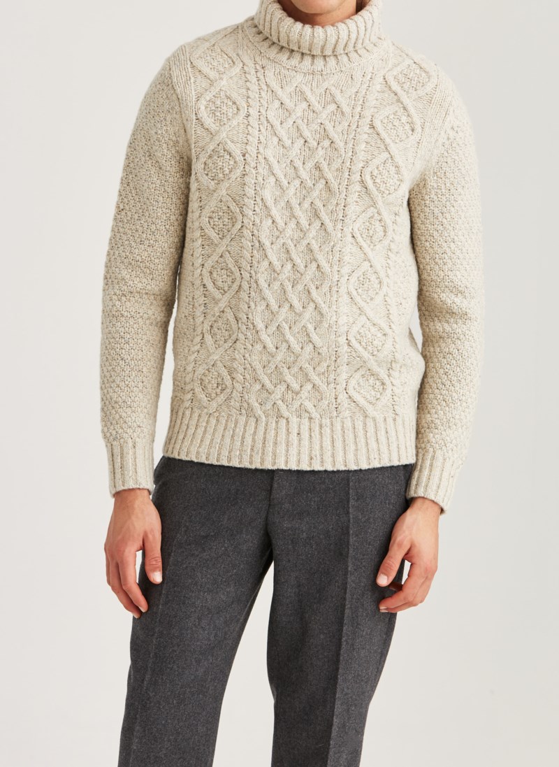 Stickad tröja beauford cable off white 2