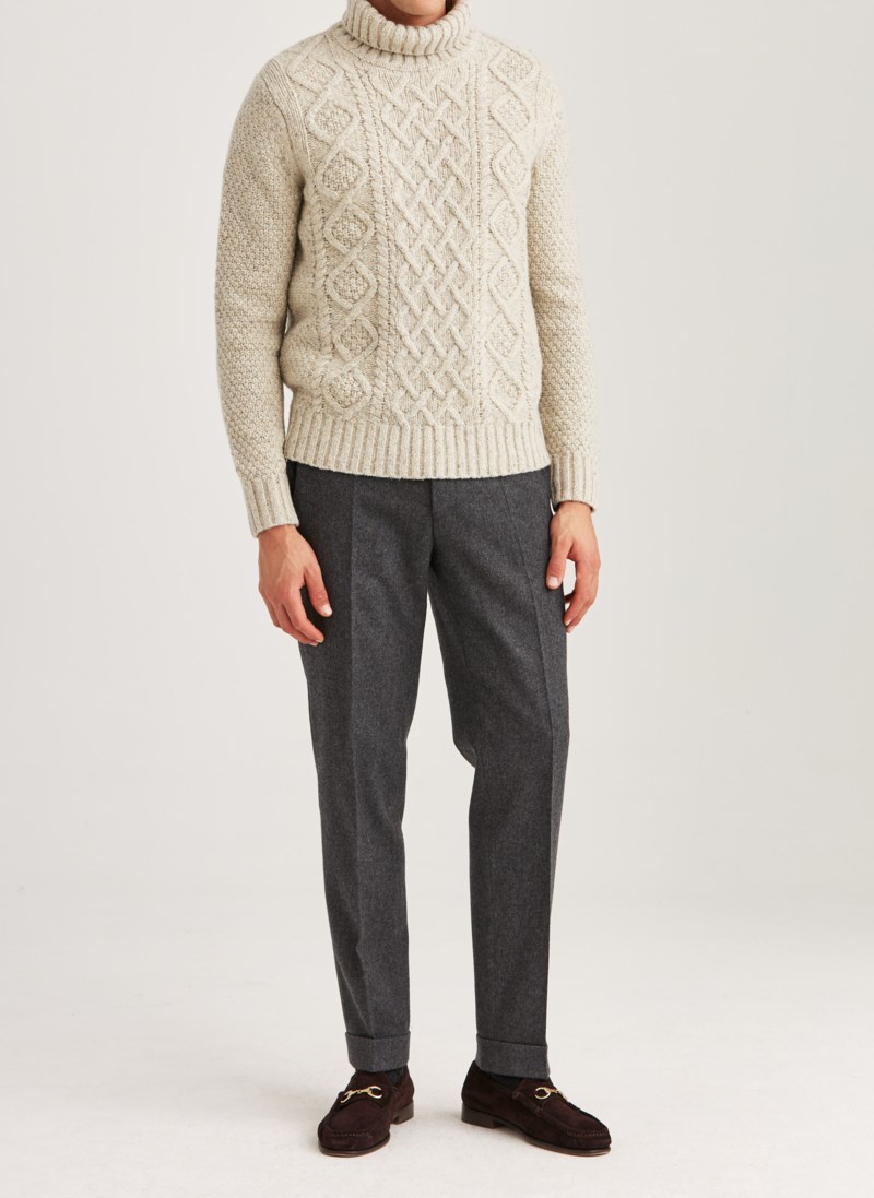 Stickad tröja beauford cable off white 3
