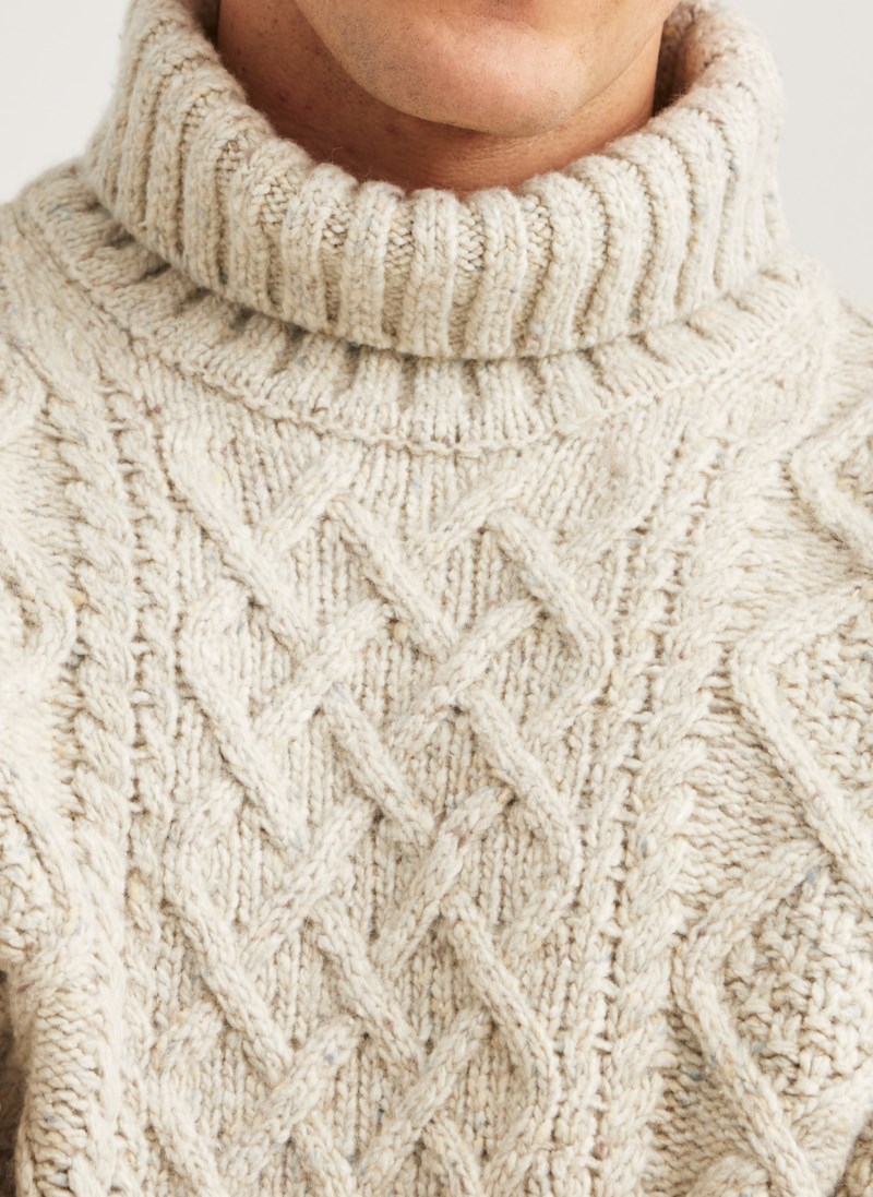 Stickad tröja beauford cable off white 5