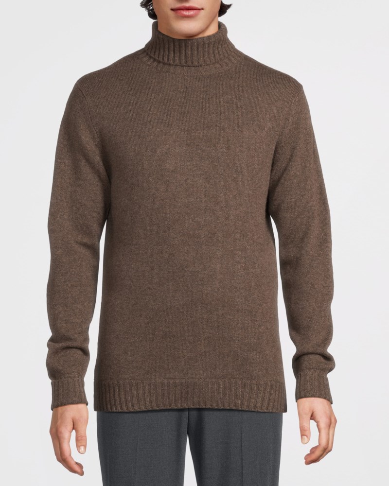 Davida Stickad tröja chunky roll neck herr – bild 2