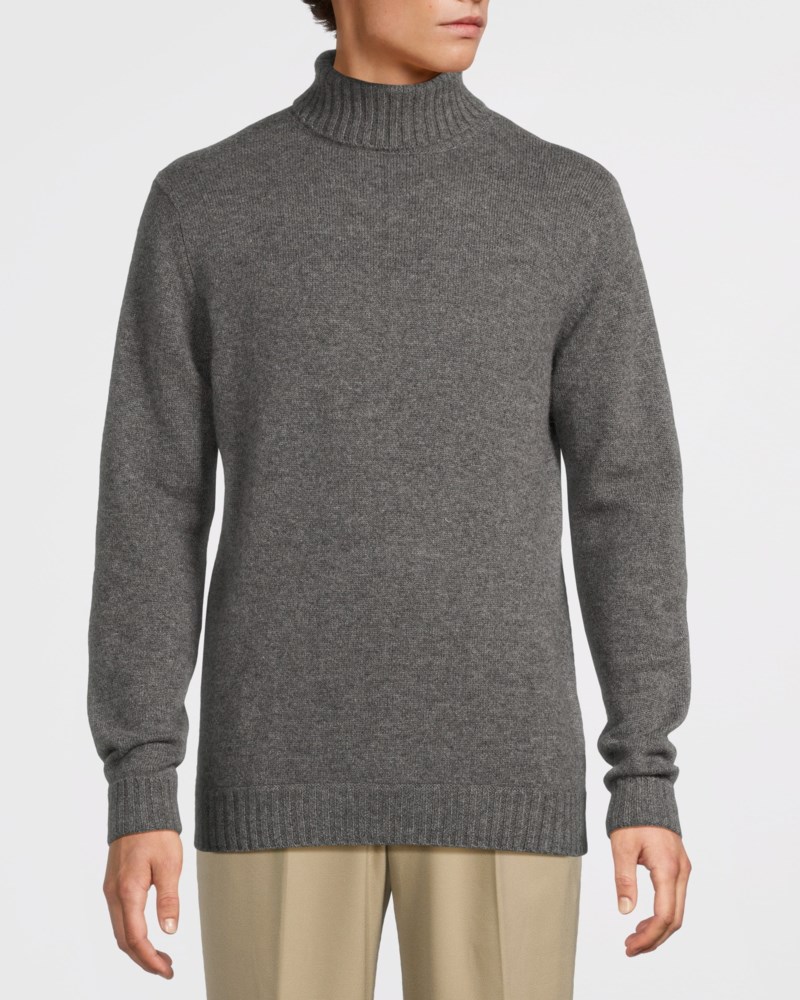 Davida Stickad tröja chunky roll neck herr – bild 2