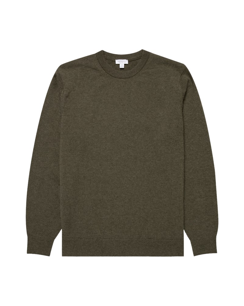 Tröja cashmere crew khaki 1