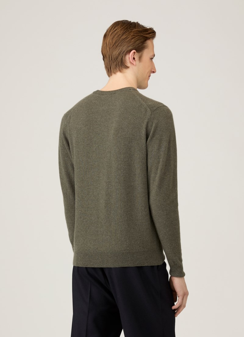Tröja cashmere crew khaki 3