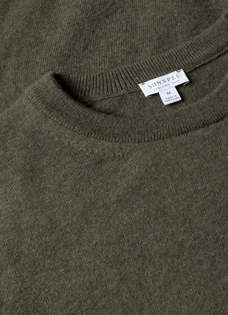 Tröja cashmere crew khaki 4