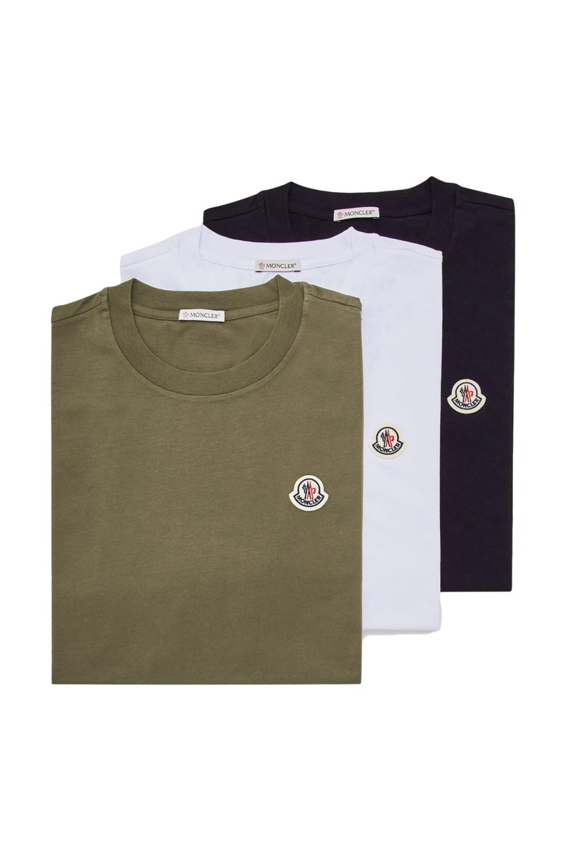 T-shirt logo patch 3-pack black/ white/ olive green 1