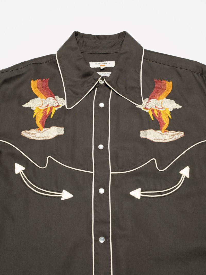Skjorta gonzo western sunburns black brown 2