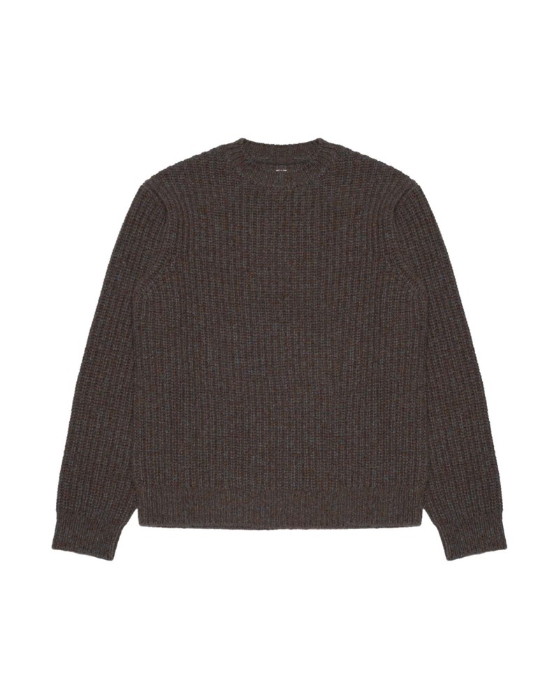 Tröja august chunky crew neck knit brun 1