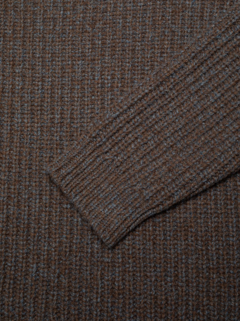 Tröja august chunky crew neck knit brun 2
