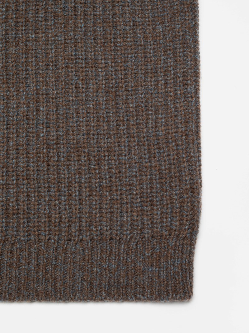 Tröja august chunky crew neck knit brun 3