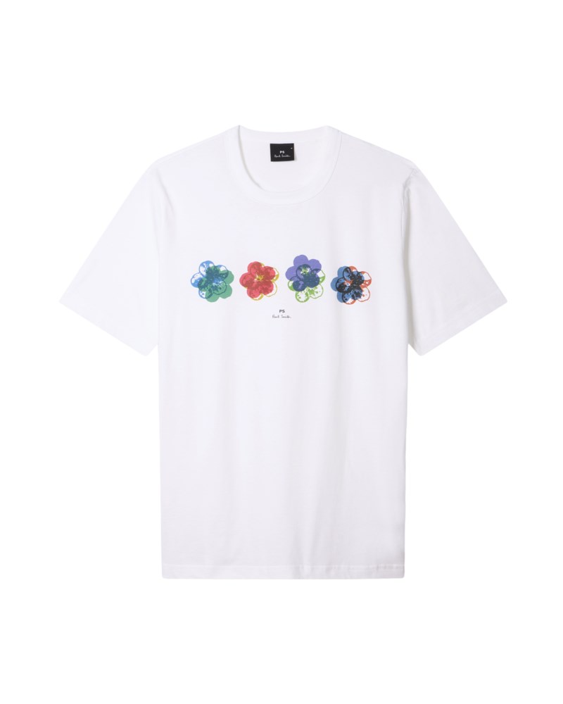 T-shirt casual fit zine floral cotton