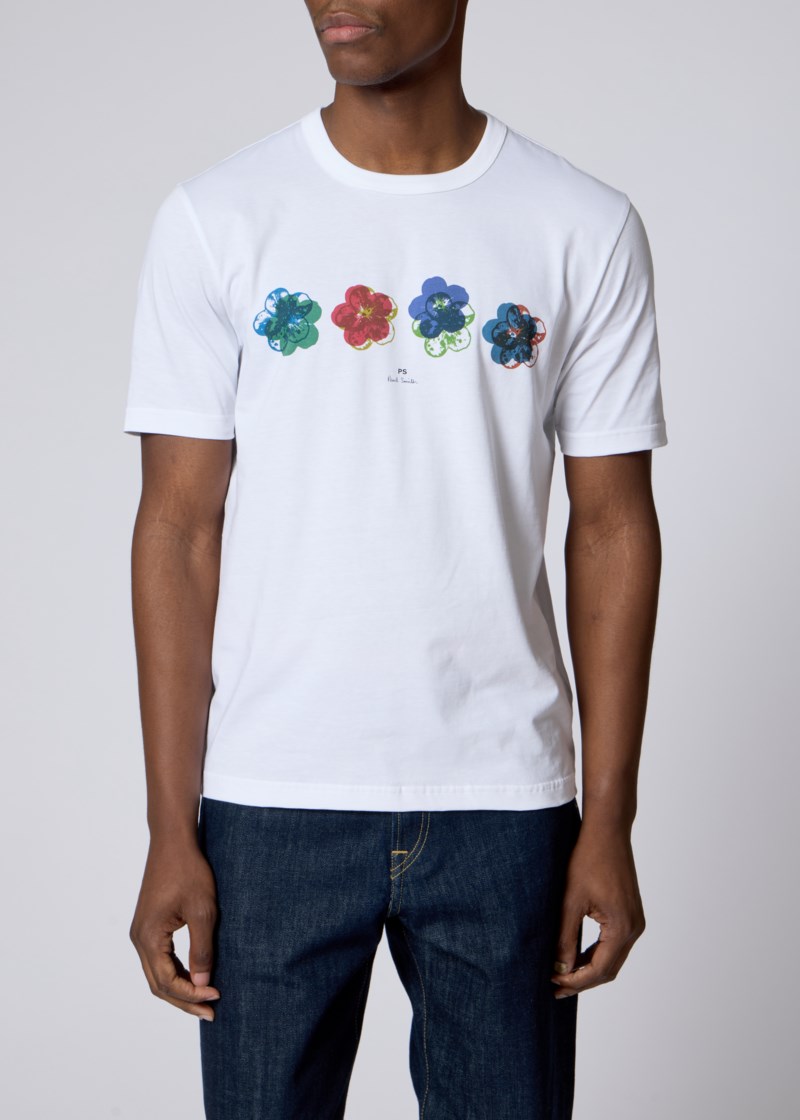 PS Paul Smith T-shirt casual fit zine floral cotton herr – bild 2